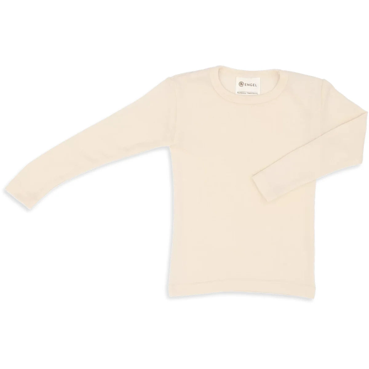 Helles beiges Kinder Longsleeve mit Rundhalsausschnitt aus weichem Stoff