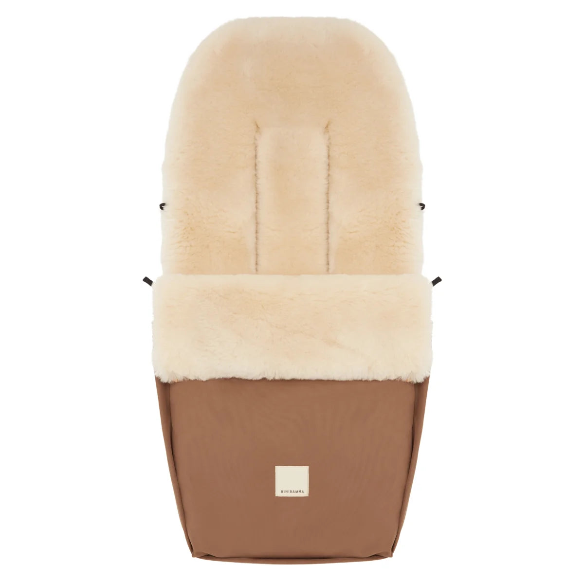 Kinderwagen Fusssack Puffmuff in Beige mit Schafsfellfutter