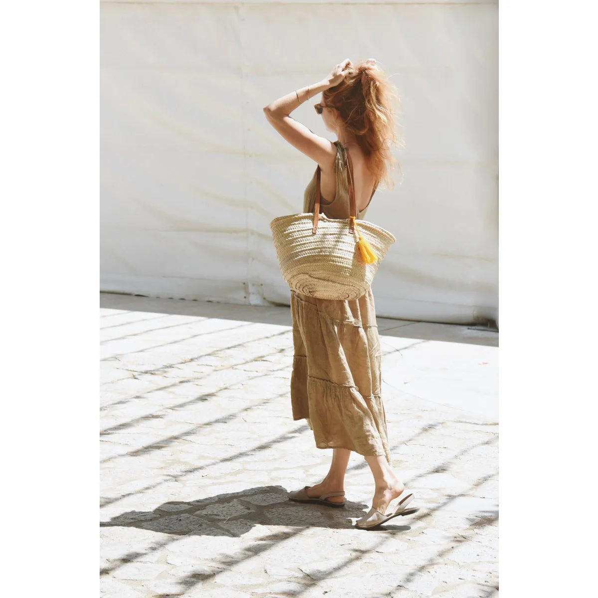 Strohtasche mit gelber Quaste aus dem Kleid Sevilla | Rye