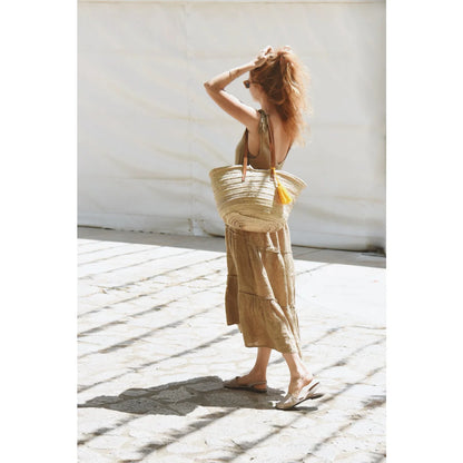 Strohtasche mit gelber Quaste aus dem Kleid Sevilla | Rye