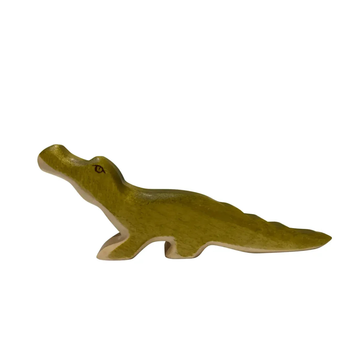Kleines grünes Holzalligator Spielzeug für Kinder im Produkt Krokodil klein