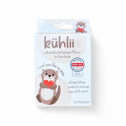 KÜHLII selbstkühlende Hydrogelpflaster mit niedlichem Otter-Design, Blisterpackung mit fünf Stück