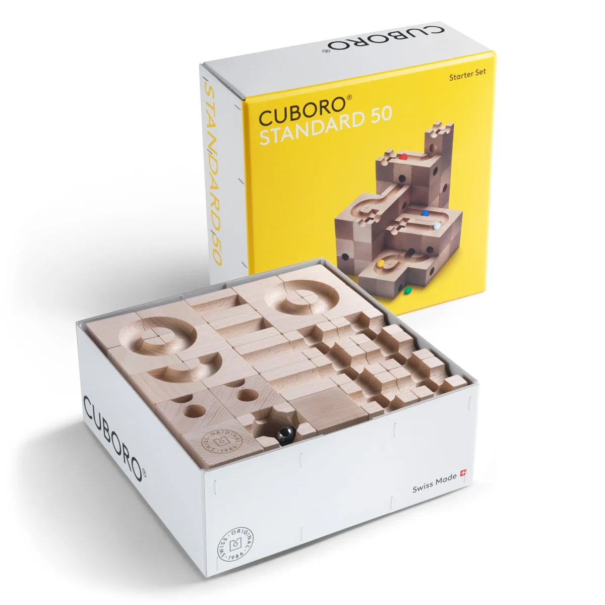 Cuboro Standard 50 Kugelbahn-Set mit 50 Elementen für logisches Denken