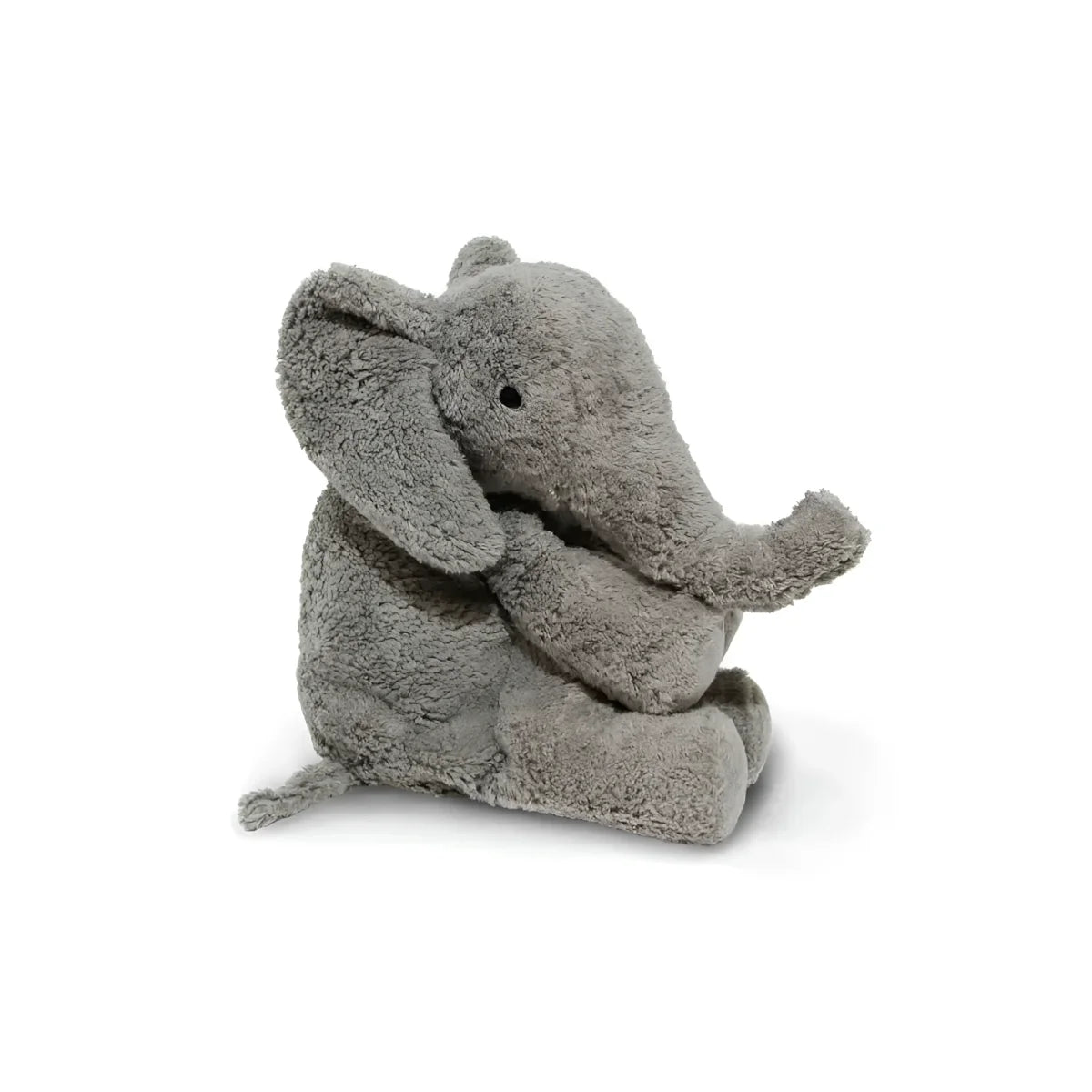 Grauer Plüsch-Elefant mit erhobenem Rüssel im Kuscheltier Elefant klein