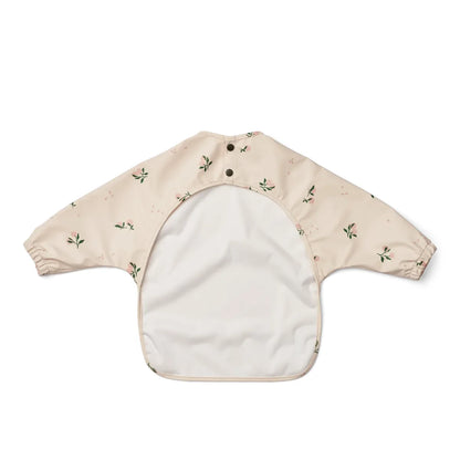 Langärmliges Baby-Lätzchen mit Blumendesign im Produkt Cape Merle in Pfirsich-Muschelmix