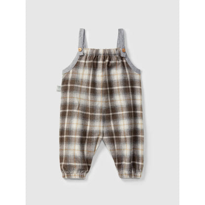 Dungarees with Ruffle Detail | Brown
