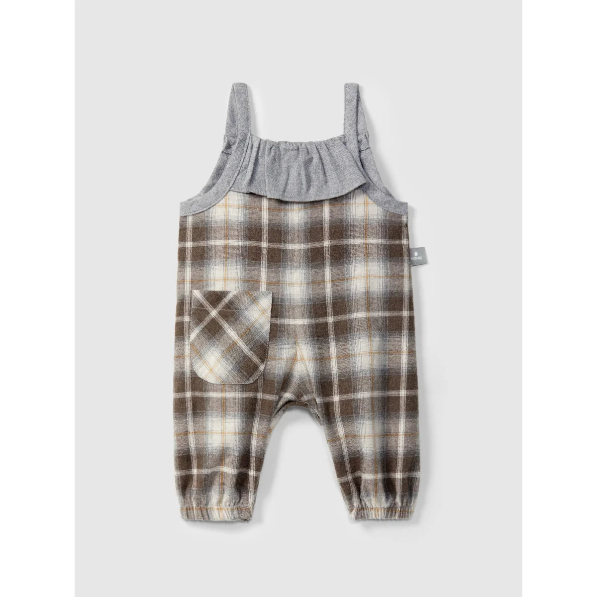 Dungarees with Ruffle Detail | Brown