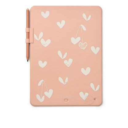 Magisches LCD-Zeichentablet Zora in Blush Pink mit Herzen und Kirschen