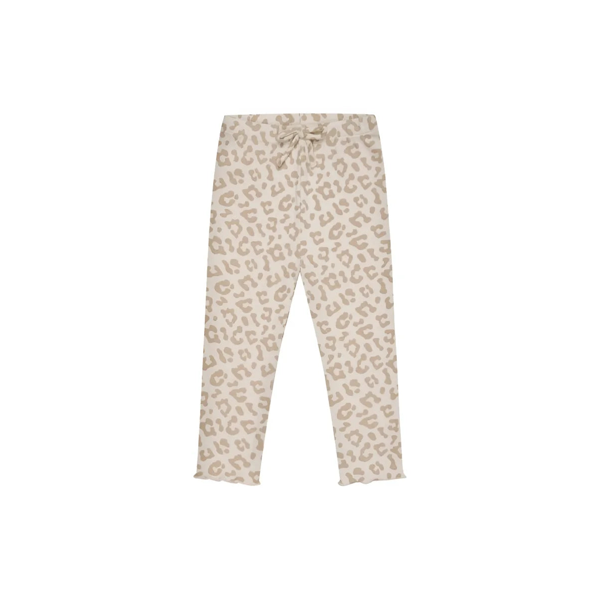 Beige Leopard-Leggings Leo mit verdecktem Kordelzug