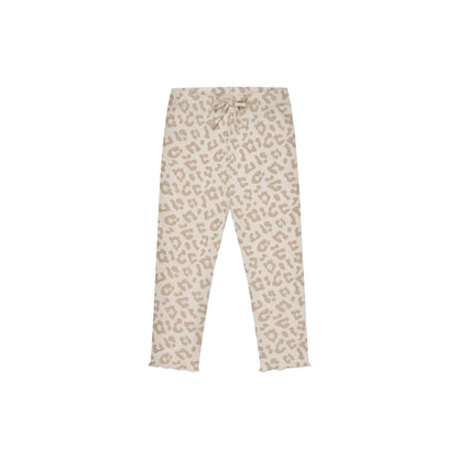 Beige Leopard-Leggings Leo mit verdecktem Kordelzug