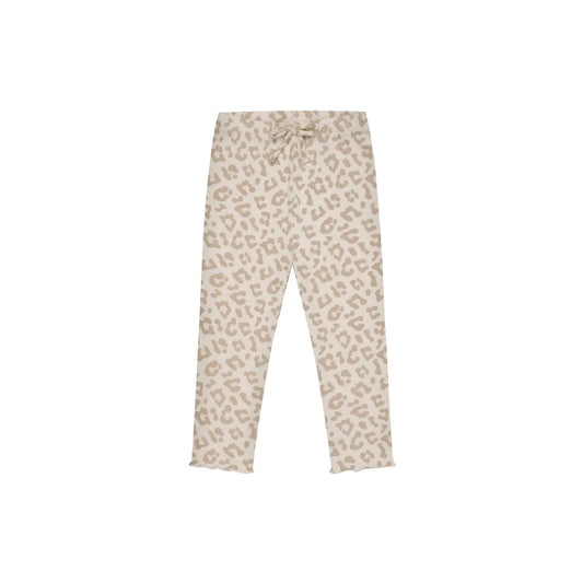 Beige Leopard-Leggings Leo mit verdecktem Kordelzug