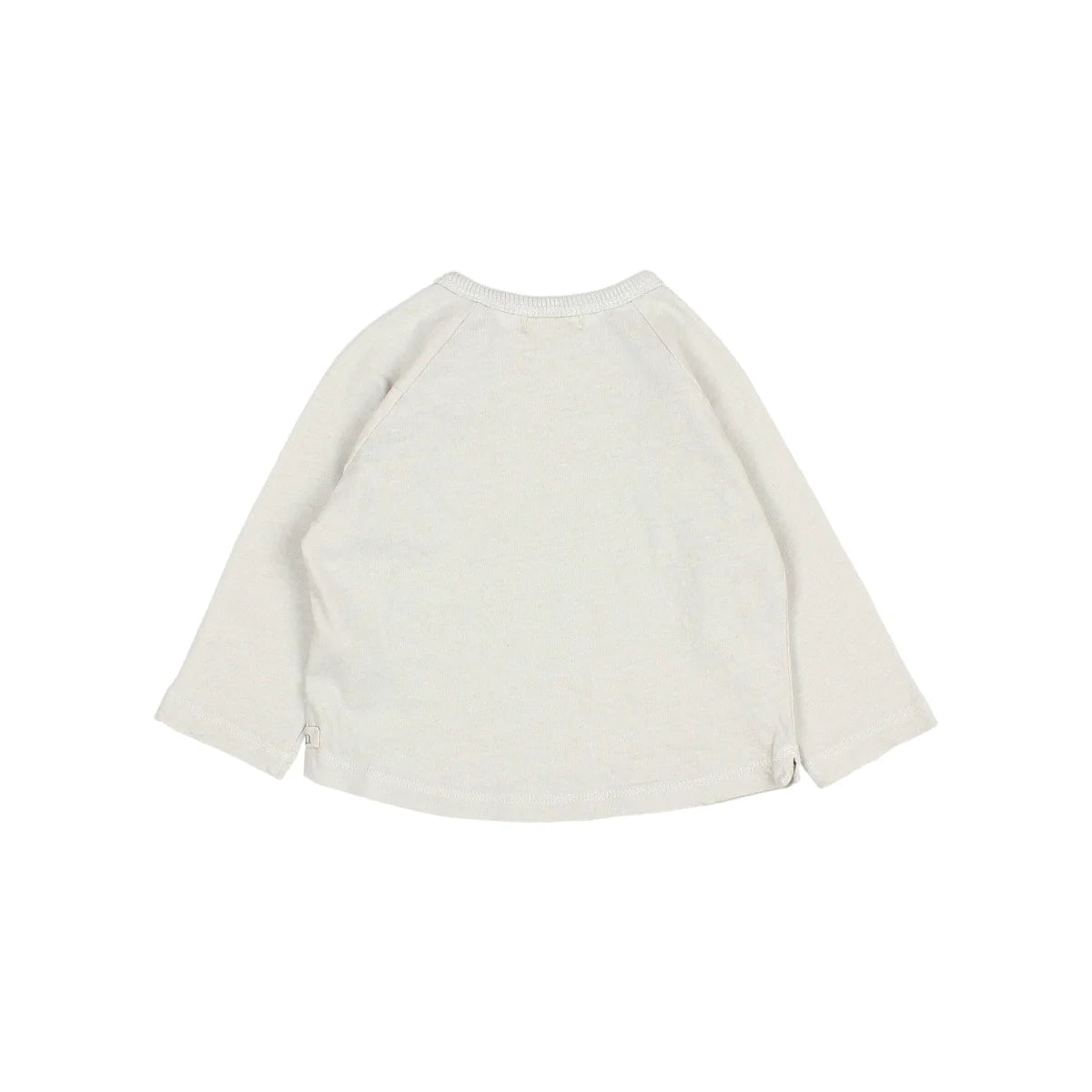 Offene, langärmlige, cremefarbene Bluse aus Leinen im Produkt Linen T-Shirt | Himmelgrau