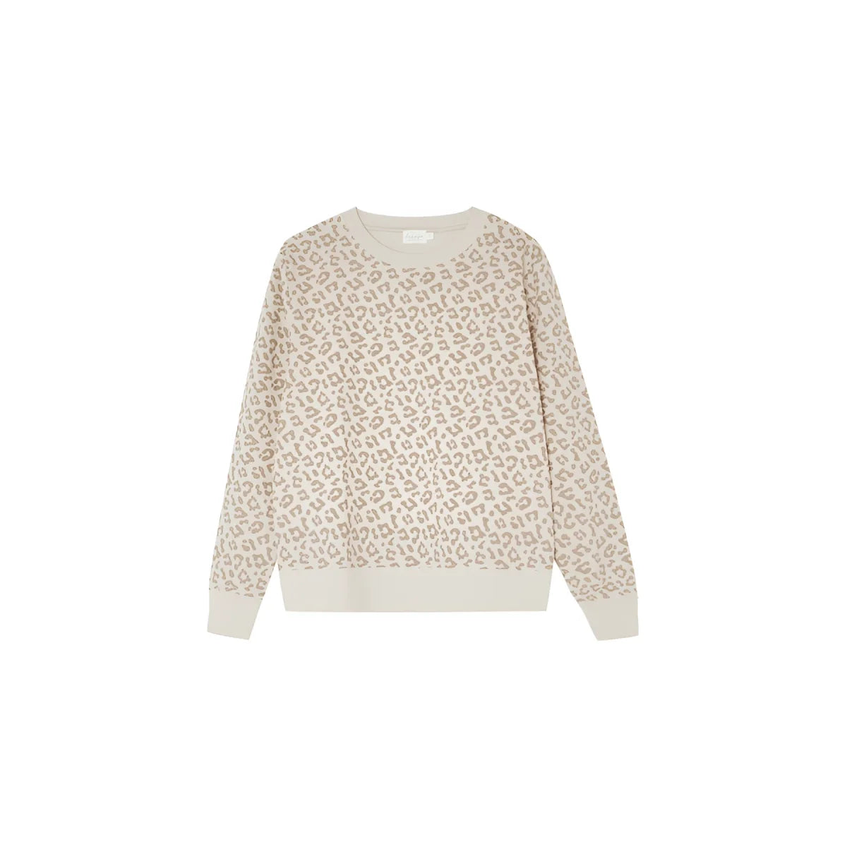 Leo-Sweatshirt für Frauen in Beige Leopardmuster mit entspannter Passform