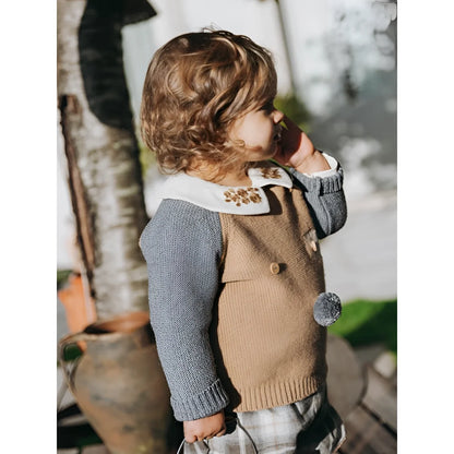 Snug Longsleeve mit Blumenkragen in Almond – Ansicht 3