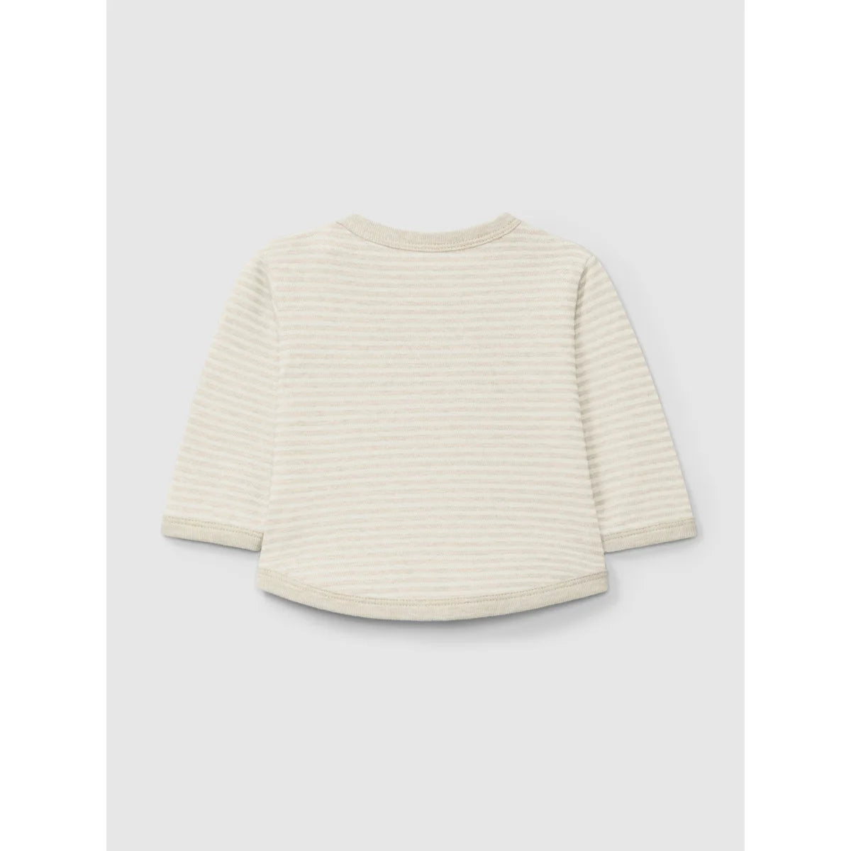 Cremefarbenes, langärmeliges, geripptes Shirt aus der Kollektion Longsleeve | Gestreifte Natural