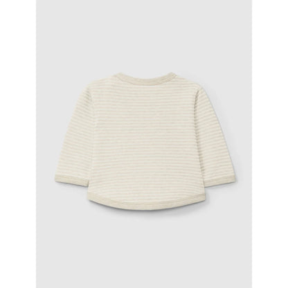 Cremefarbenes, langärmeliges, geripptes Shirt aus der Kollektion Longsleeve | Gestreifte Natural