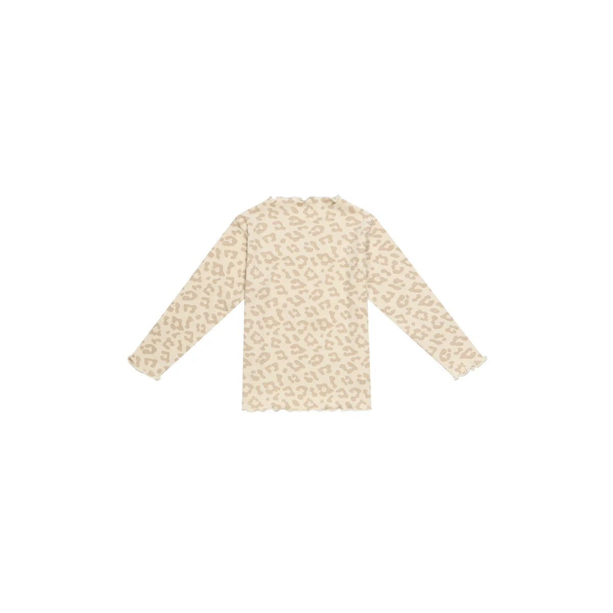 Longsleeve mit hohem Kragen Leo in Beige Leoprint