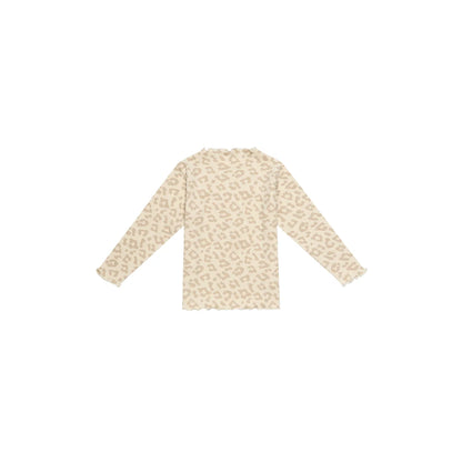 Longsleeve mit hohem Kragen Leo in Beige Leoprint