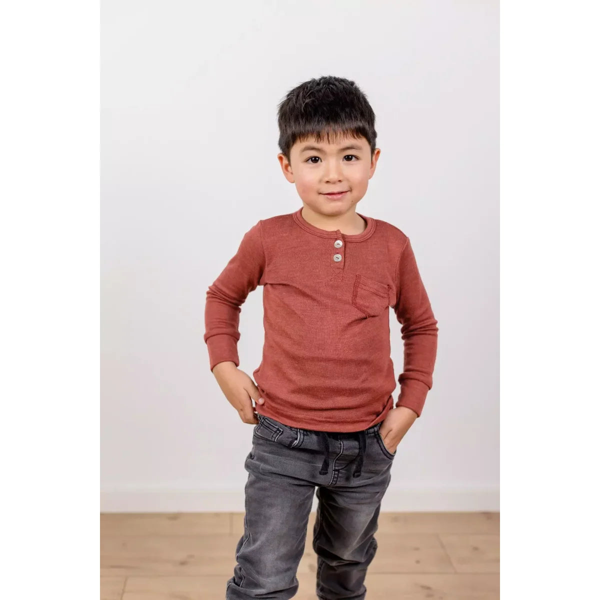 Engel Longsleeve – Olive + Kupfer – Ansicht 4