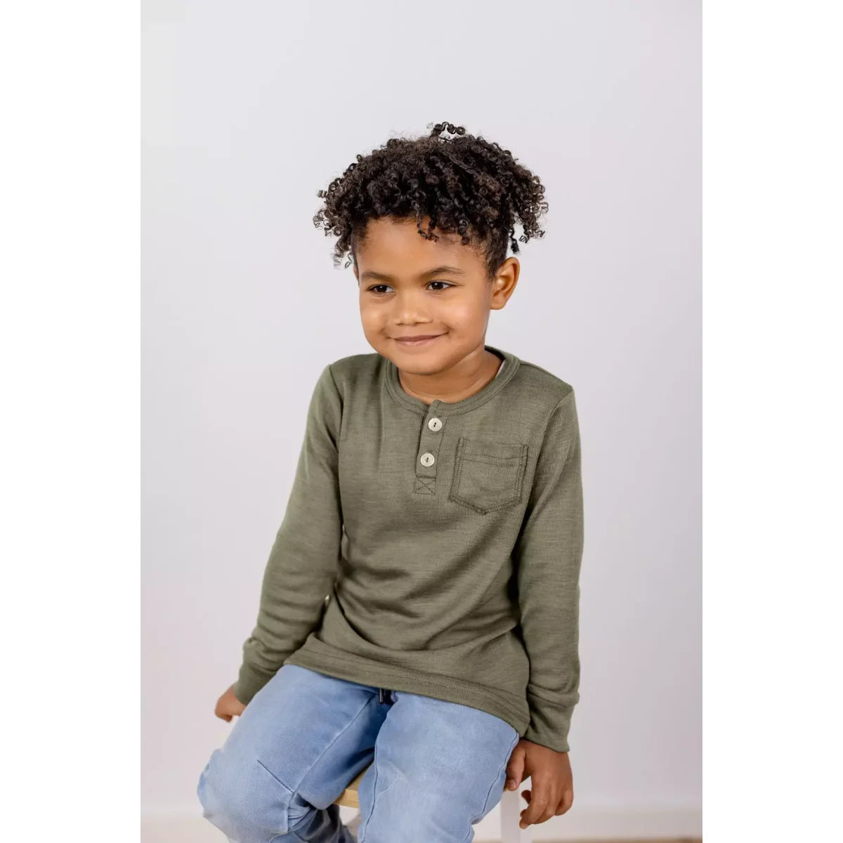 Engel Longsleeve – Olive + Kupfer – Ansicht 3