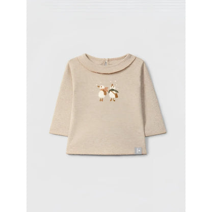 Snug Longsleeve mit Rüsche in Beige – Ansicht 1