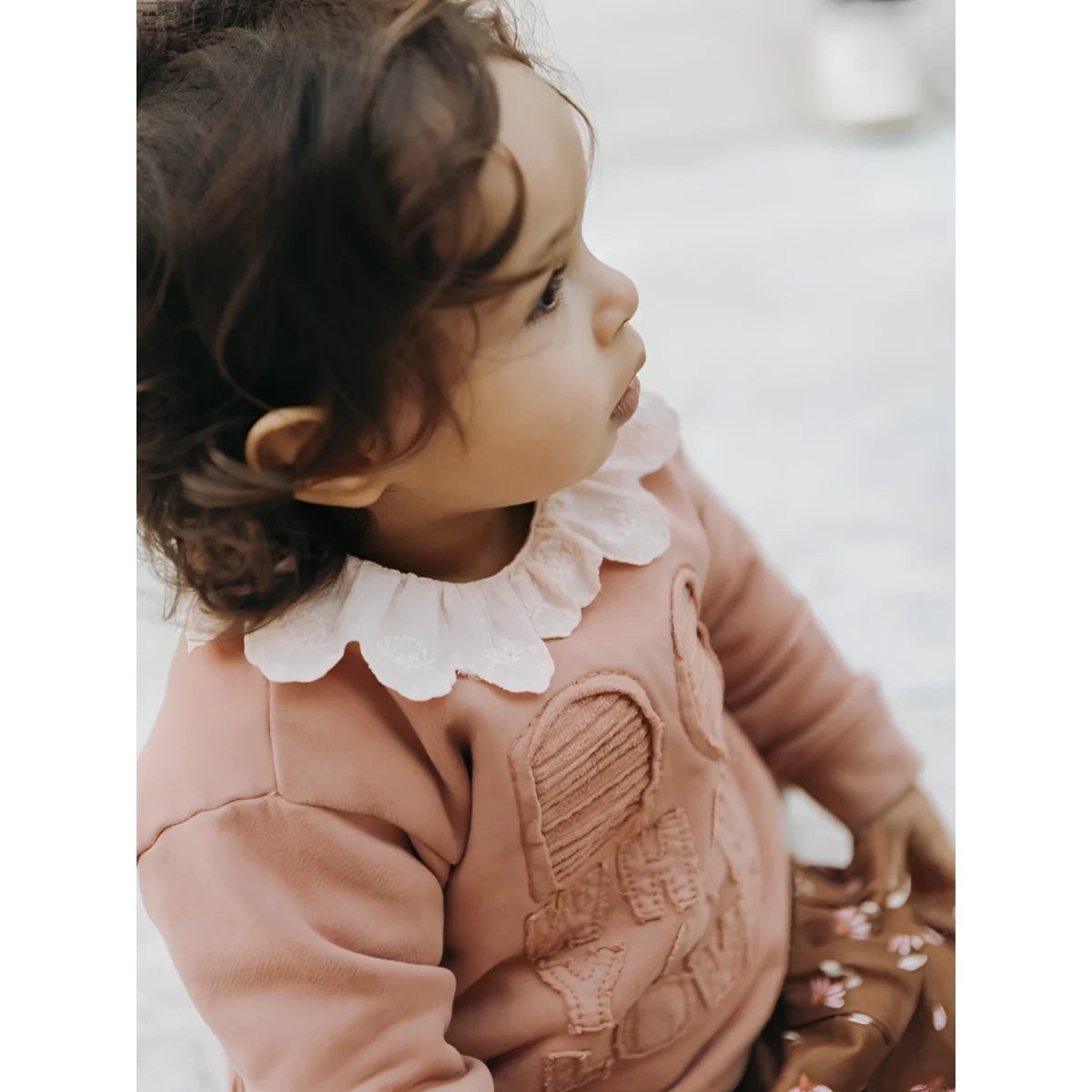 Snug Longsleeve mit Rüschenkragen in Rosa – Ansicht 4
