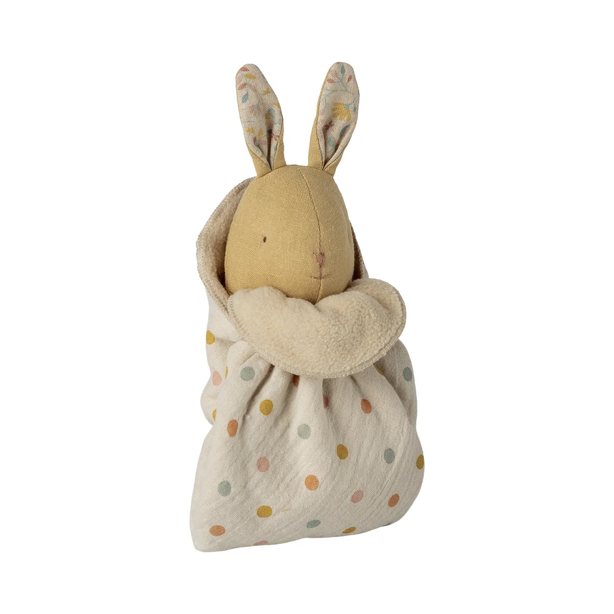 Lullaby Friends Hase Mini Cremegelb aus weichem Stoff mit Blumenohren und Kuscheldecke