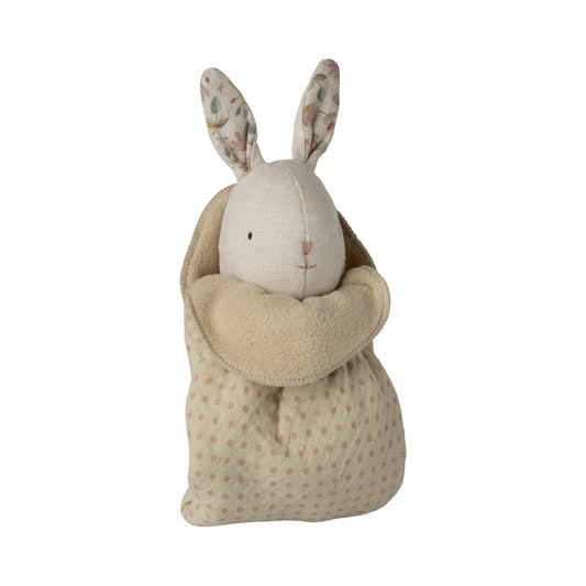 Niedliches cremefarbenes Hase Mini Plüschtier aus der Lullaby Friends Nature Kollektion mit floralen Ohren