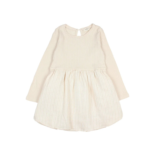 Creamfarbenes langärmliges Kleid im Produkt Lurex Combi Dress Ivory