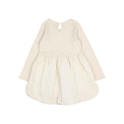 Cremefarbenes Langarmkleid aus dem Produkt Lurex Combi Dress Ivory