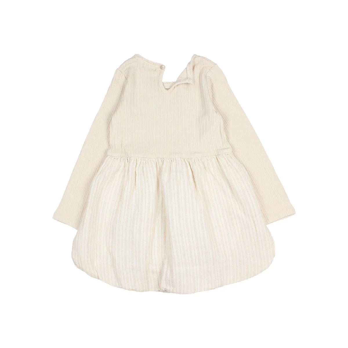 Creamfarbenes langärmliges Kleid aus dem Produkt Lurex Combi Dress Ivory