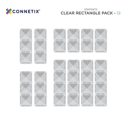 Klare rechteckige magnetische Baufliesen in einem Rastermuster für Magnetbausteine
