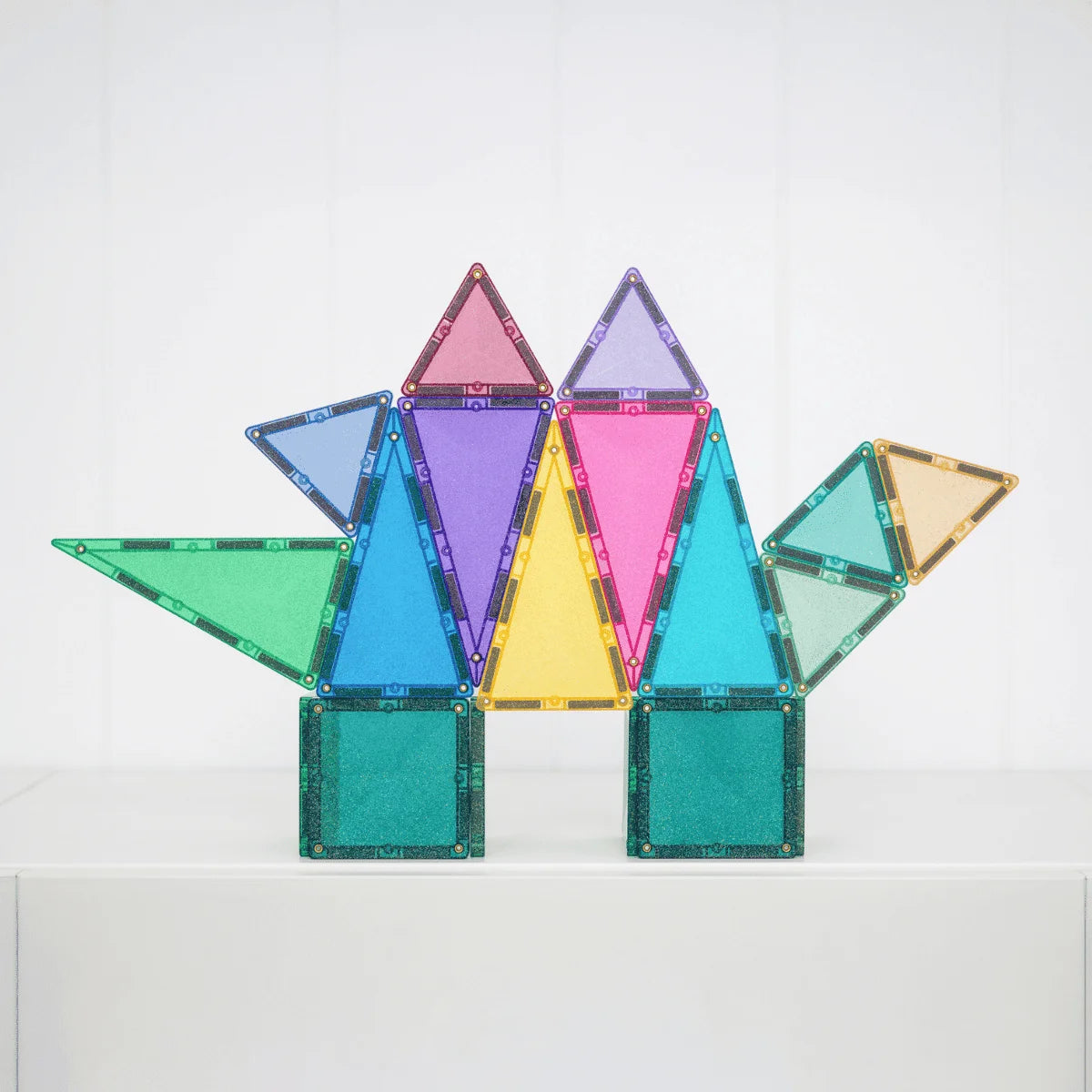 Buntes Magnetbausteine Dinosaur Spielzeug aus Glitter Castle Pack 48 Stück