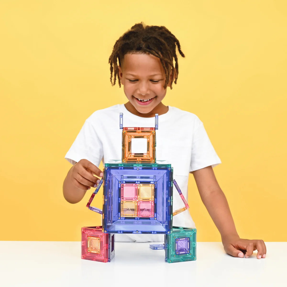 Magnetbausteine pastel portal pack 48 stk buntes transparentes magnetisches bausteinset in roboterform