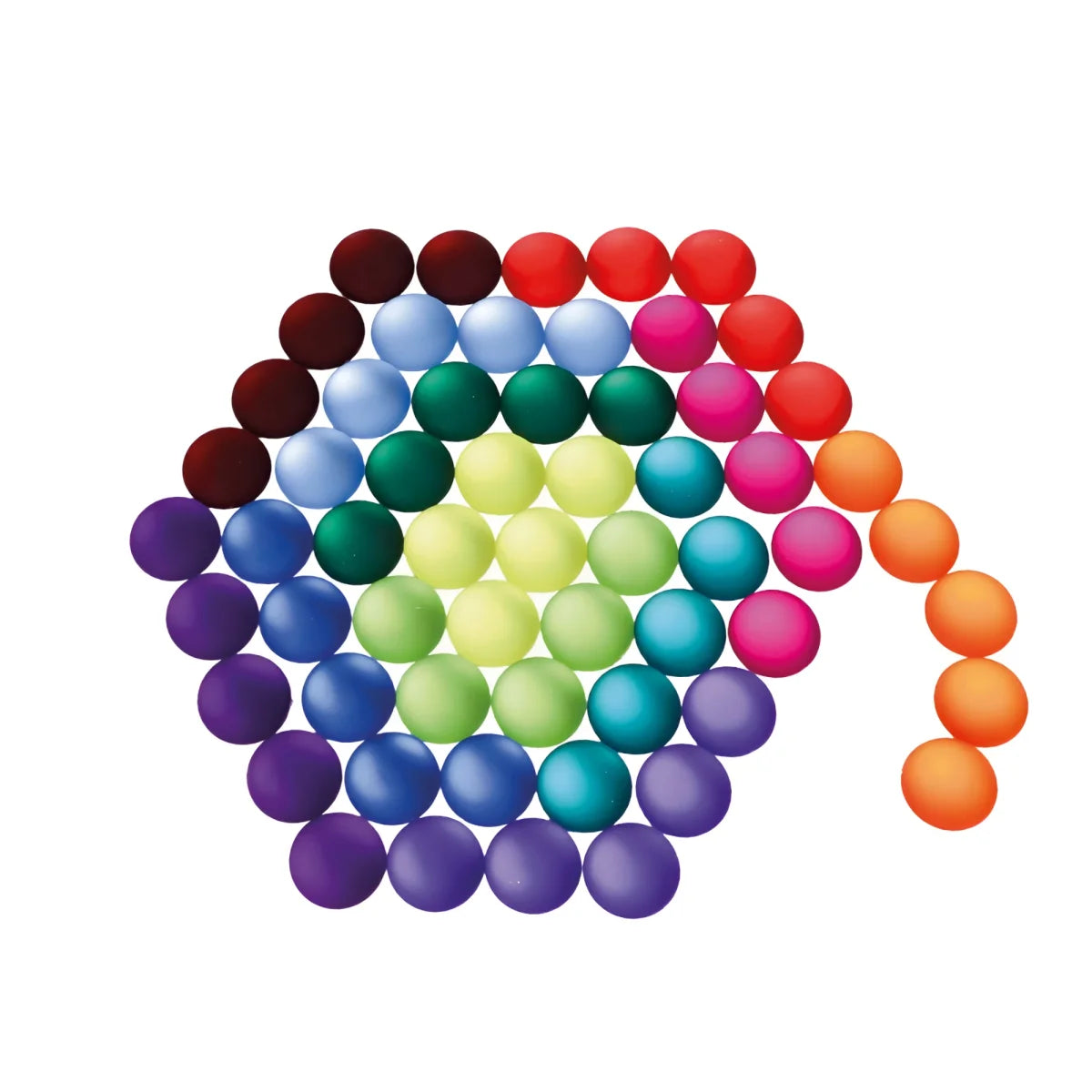 Regenbogenfarbene Perlen in Kreis, 60 matt glitzernde Steine