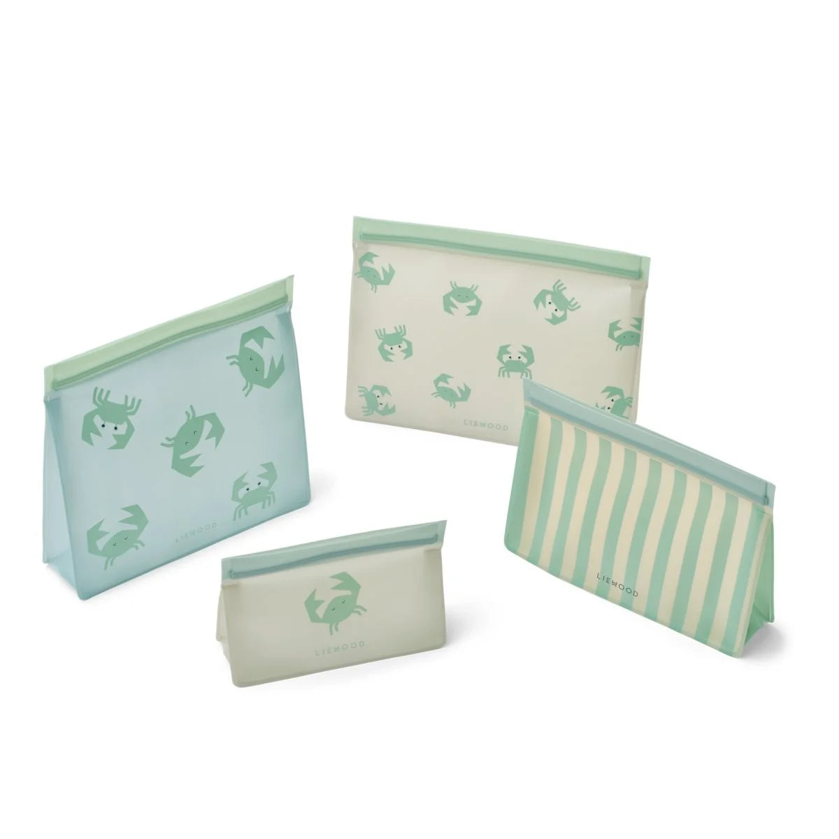 Wiederverwendbare Snackbeutel mit maritimen Motiven im 4er-Pack Keith | Pack Crab Sandy