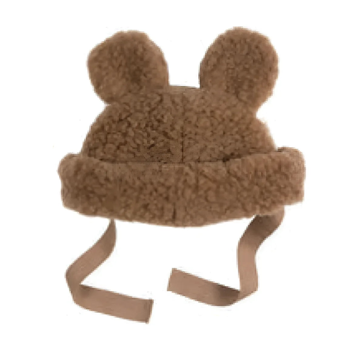 Brauner, flauschiger Bärenhut mit Bändern, Produktname Merino Hat | Bruno