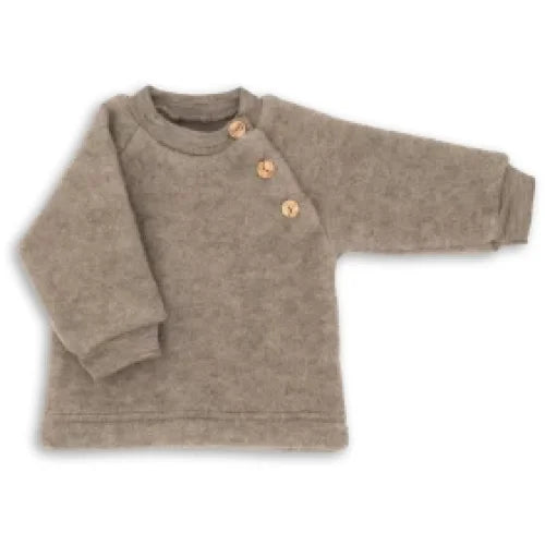Engel Merino-Fleece-Pulli in Walnuss Melange