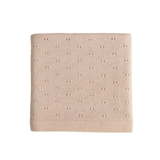 Hvid Merino Strickdecke Bibi in Oat