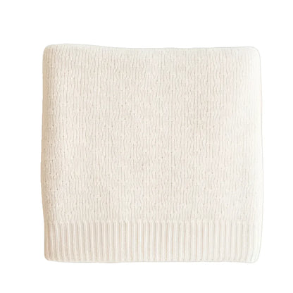 Hvid Merino Strickdecke Dora in Cream