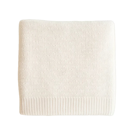 Hvid Merino Strickdecke Dora in Cream
