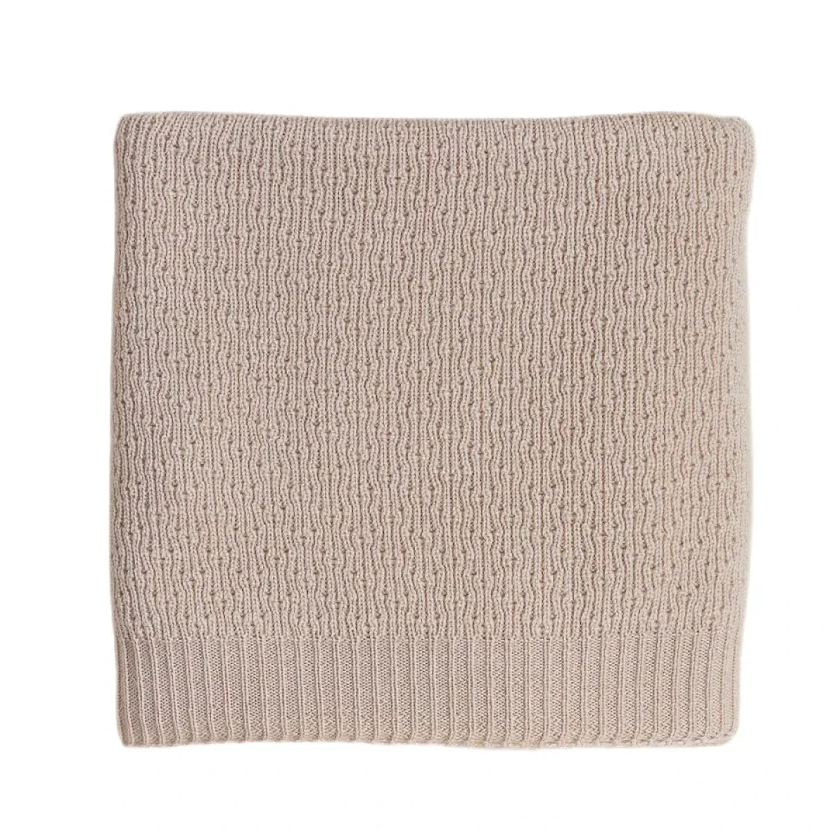 Hvid Merino Strickdecke Dora in Oat