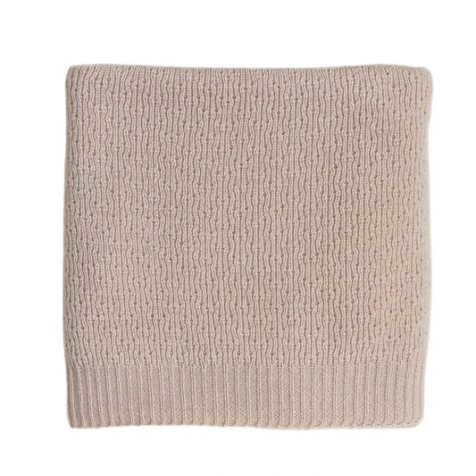 Hvid Merino Strickdecke Dora in Oat