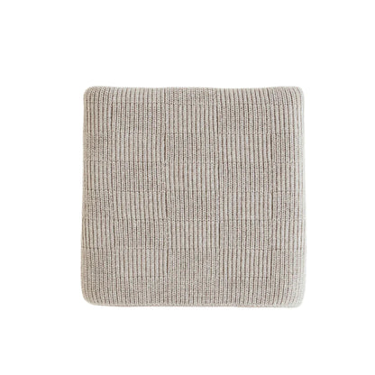 Hvid Merino Strickdecke Ivy in Pebble