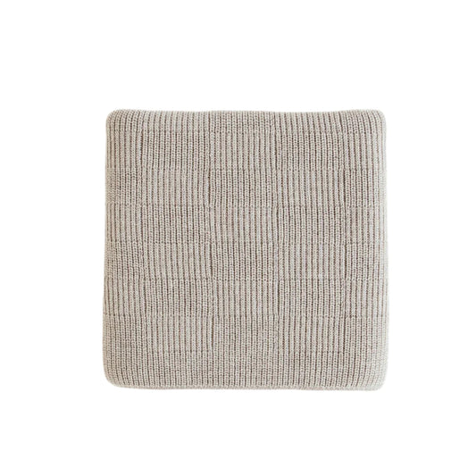Hvid Merino Strickdecke Ivy in Pebble