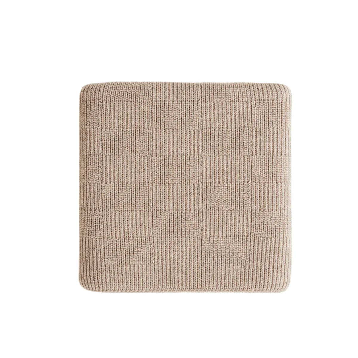 Hvid Merino Strickdecke Ivy in Sand