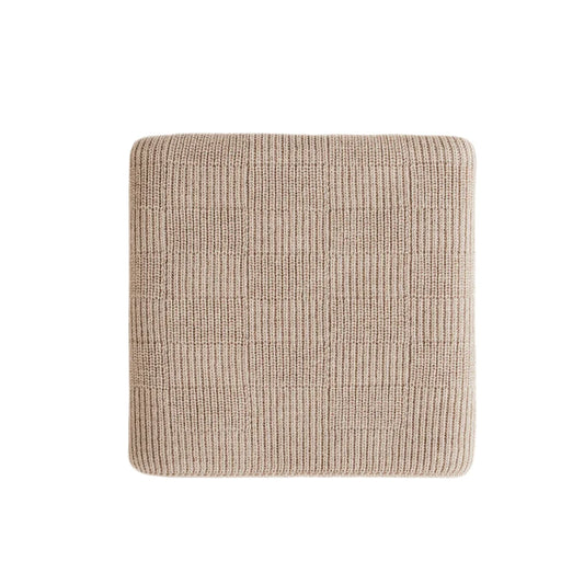 Hvid Merino Strickdecke Ivy in Sand