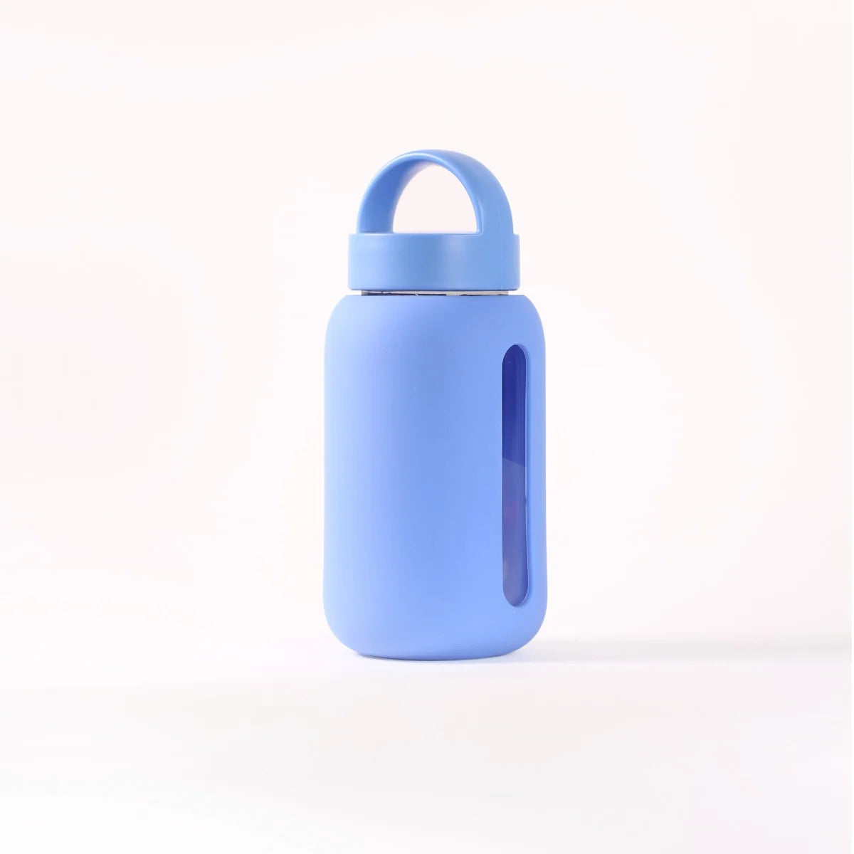 Blauer Gläserner Wasserflasche mit Griff, 500ml Mini Bottle Produktansicht