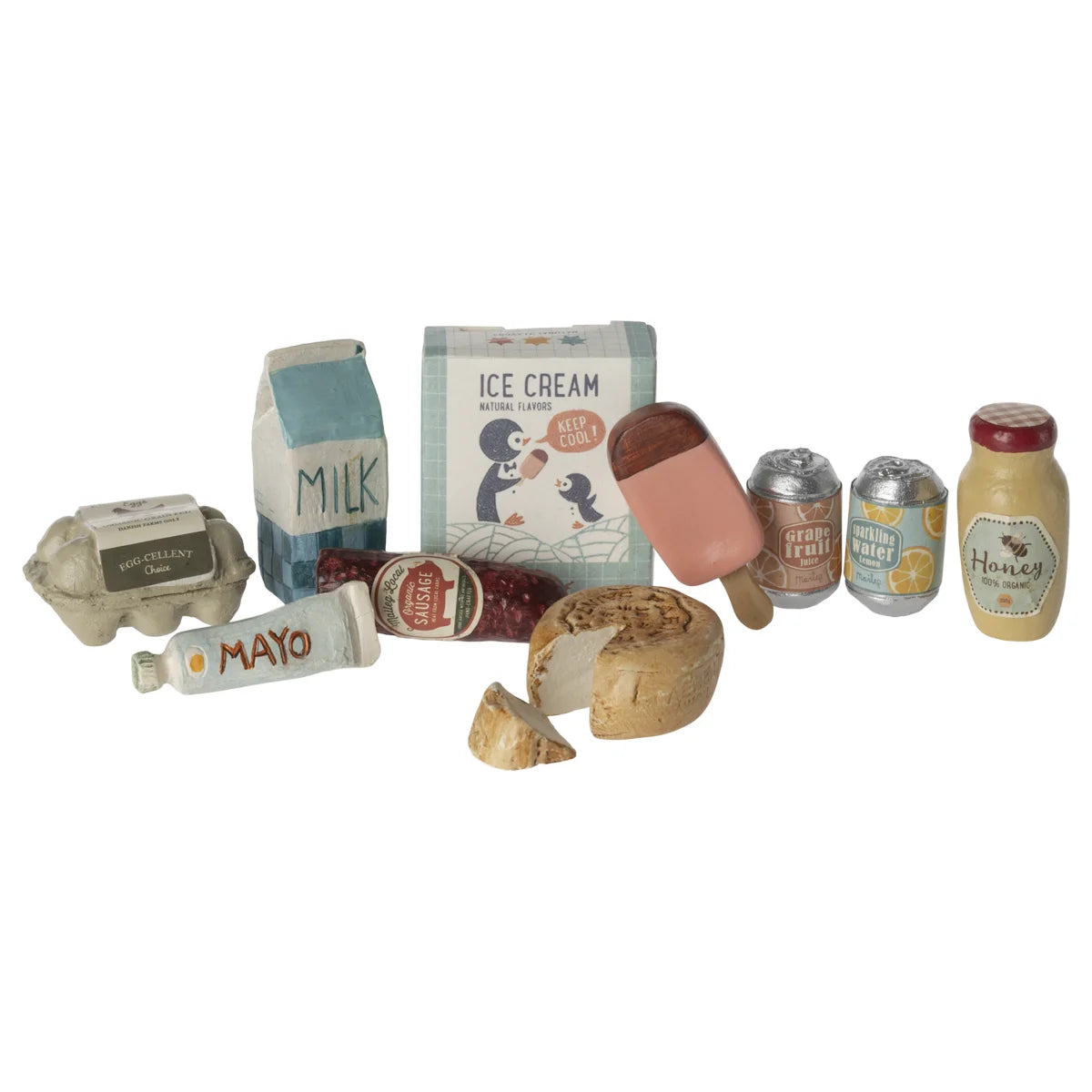 Miniatur Einkaufsbox: Rosa-braune Schokoladen-Eis am Stiel