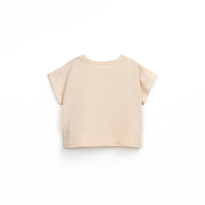 Beige Kurzarm-T-Shirt oder Crop-Top aus der Kollektion Mixed T-Shirt | Crochet